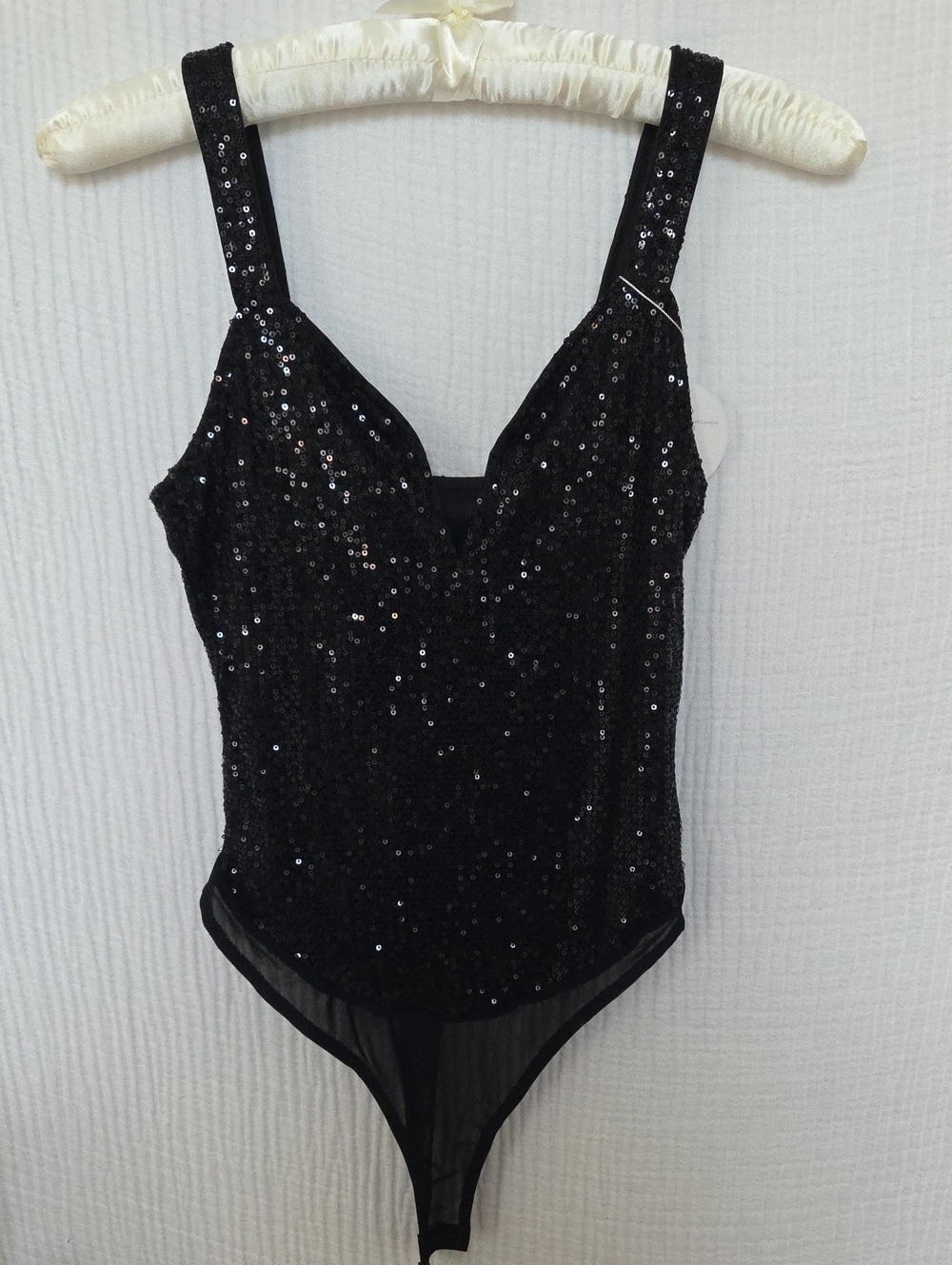 NWT Black Sequin Bodysuit